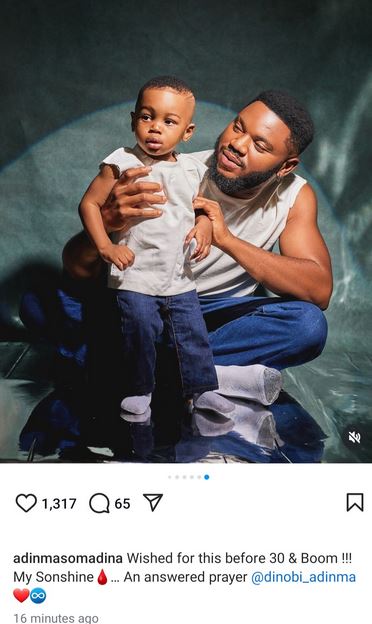 Somadina Adinma celebrates son's 1st birthday with cute photos