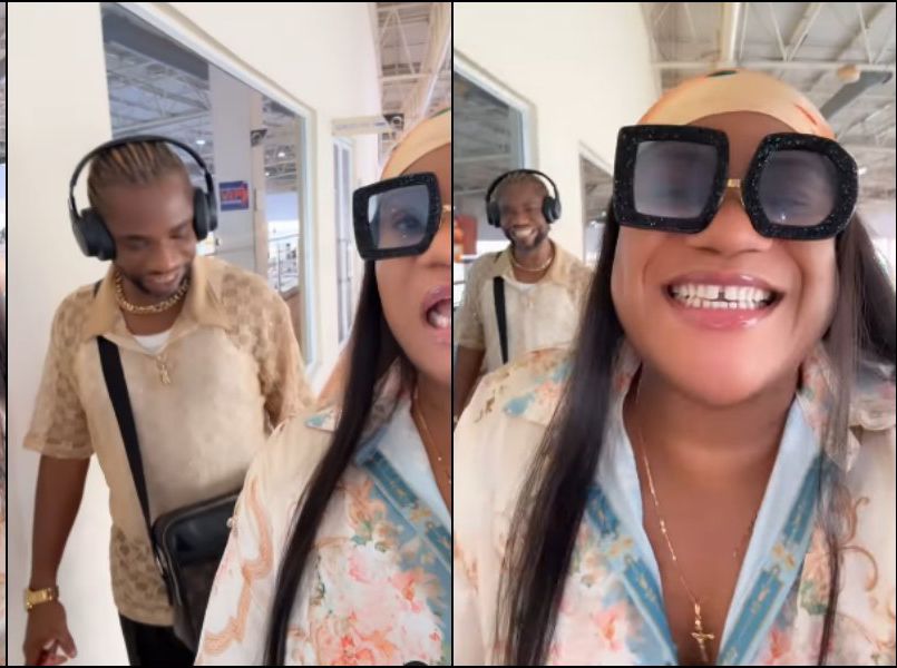 Nkechi Blessing catches Speed Darlington staring at her backside