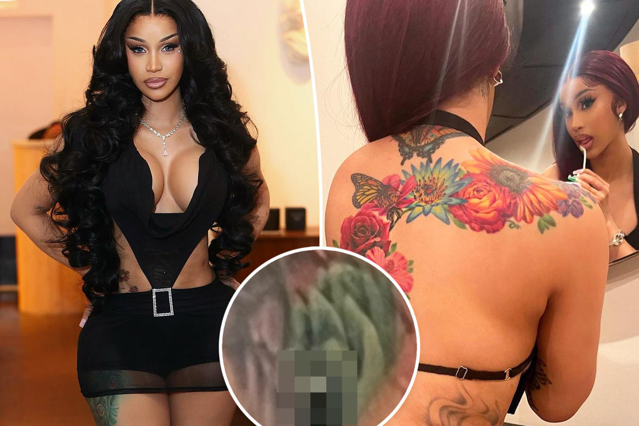 Cardi B shows off new b*tt crack piercing Cardi B shows off new b*tt crack piercing