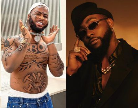 Trinity Guy extremely tattoos Davido's name on his body Trinity Guy extremely tattoos Davido's name on his body