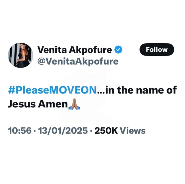 Move On - Venita responds to Adekunle's regret