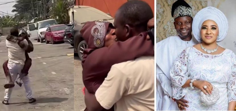 Mide Martins surprises husband, Afeez Owo on set Mide Martins surprises husband, Afeez Owo on set