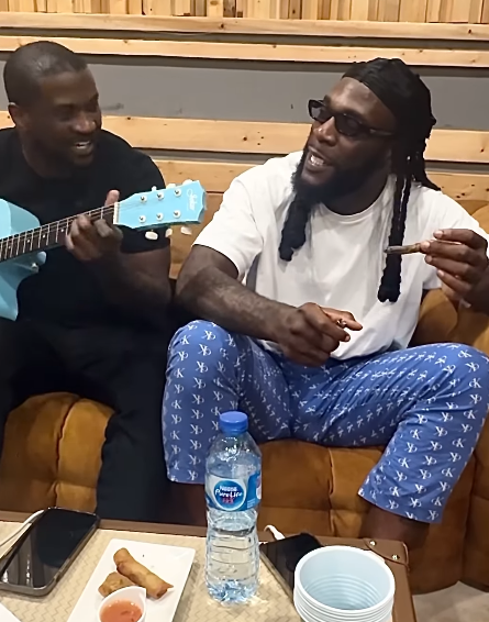 Burna Boy and Peter Okoye kickoff 2025 with impromptu music session