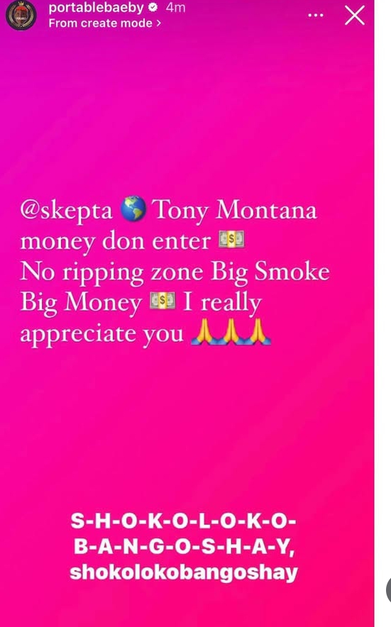 Portable praises Skepta for fairness in "Tony Montana" royalties