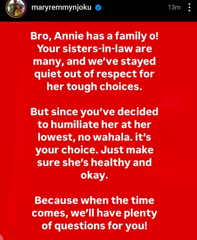 Mary Njoku slams 2Face for humiliating Annie Idibia amid divorce