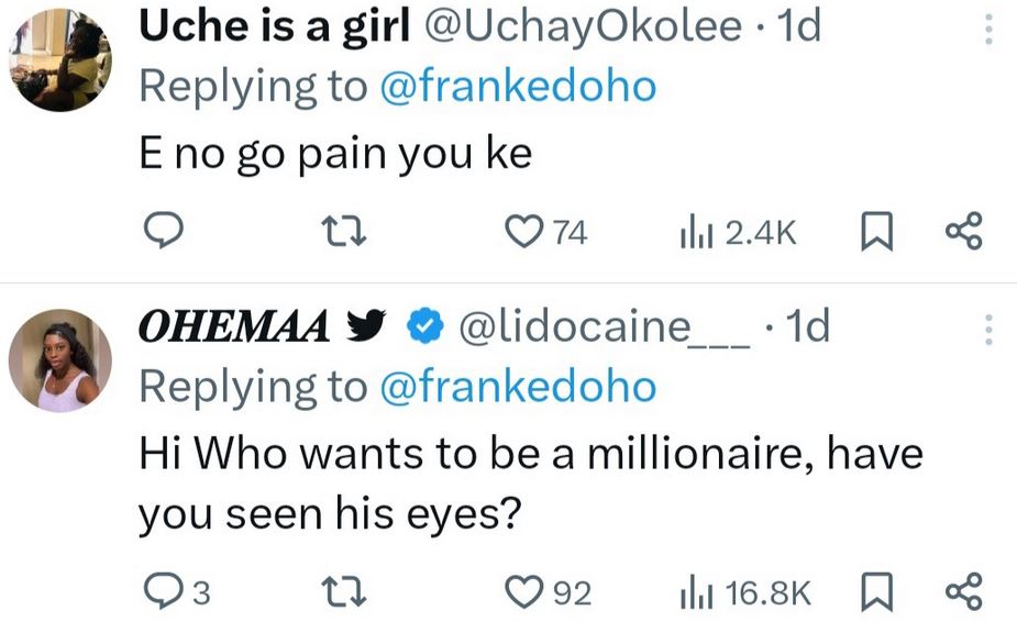 Frank Edoho pokes fun at women's celebrity crushes
