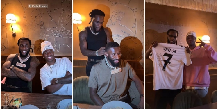 Burna Boy parties with Real Madrid stars in Paris