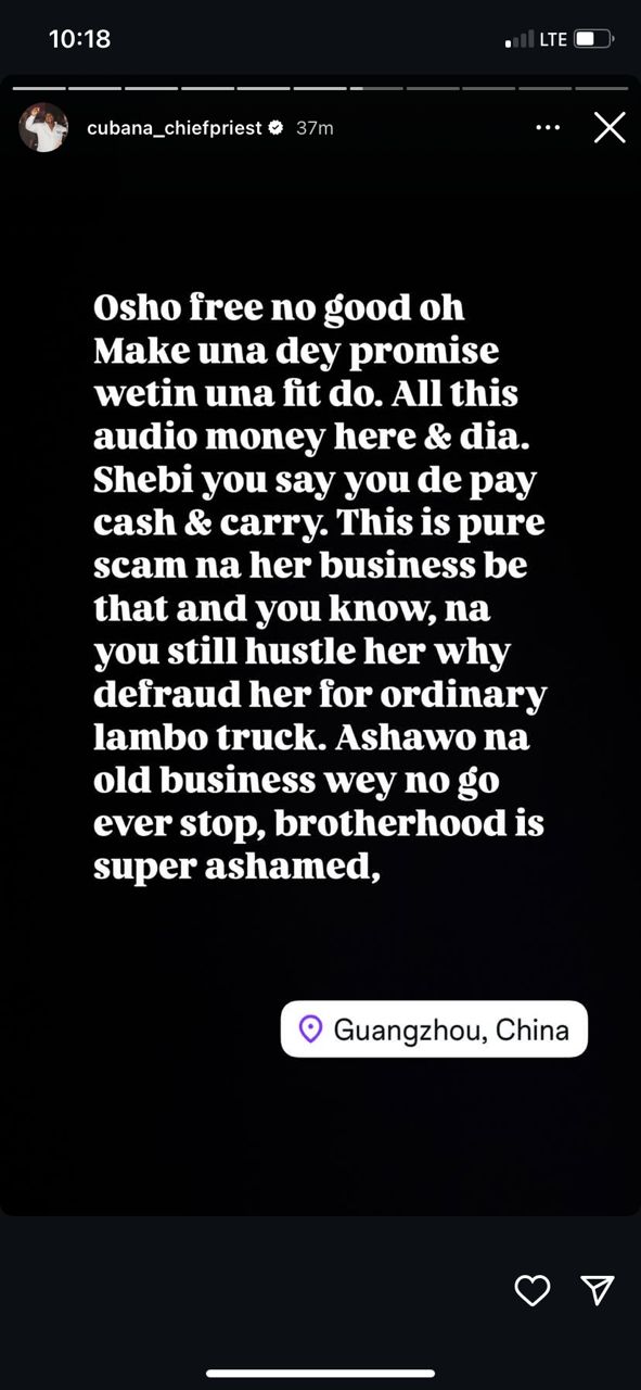 Chief Priest mocks Burna Boy over alleged Lamborghini scam