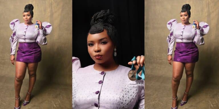 Yemi Alade shows off her Grammy Nominee Medal