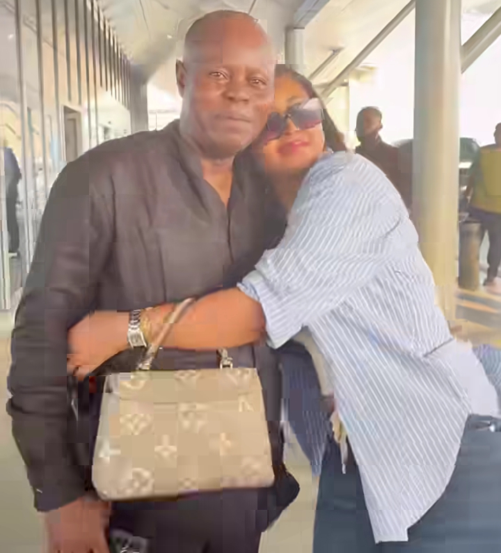 Regina Daniels reunites with her father in London
