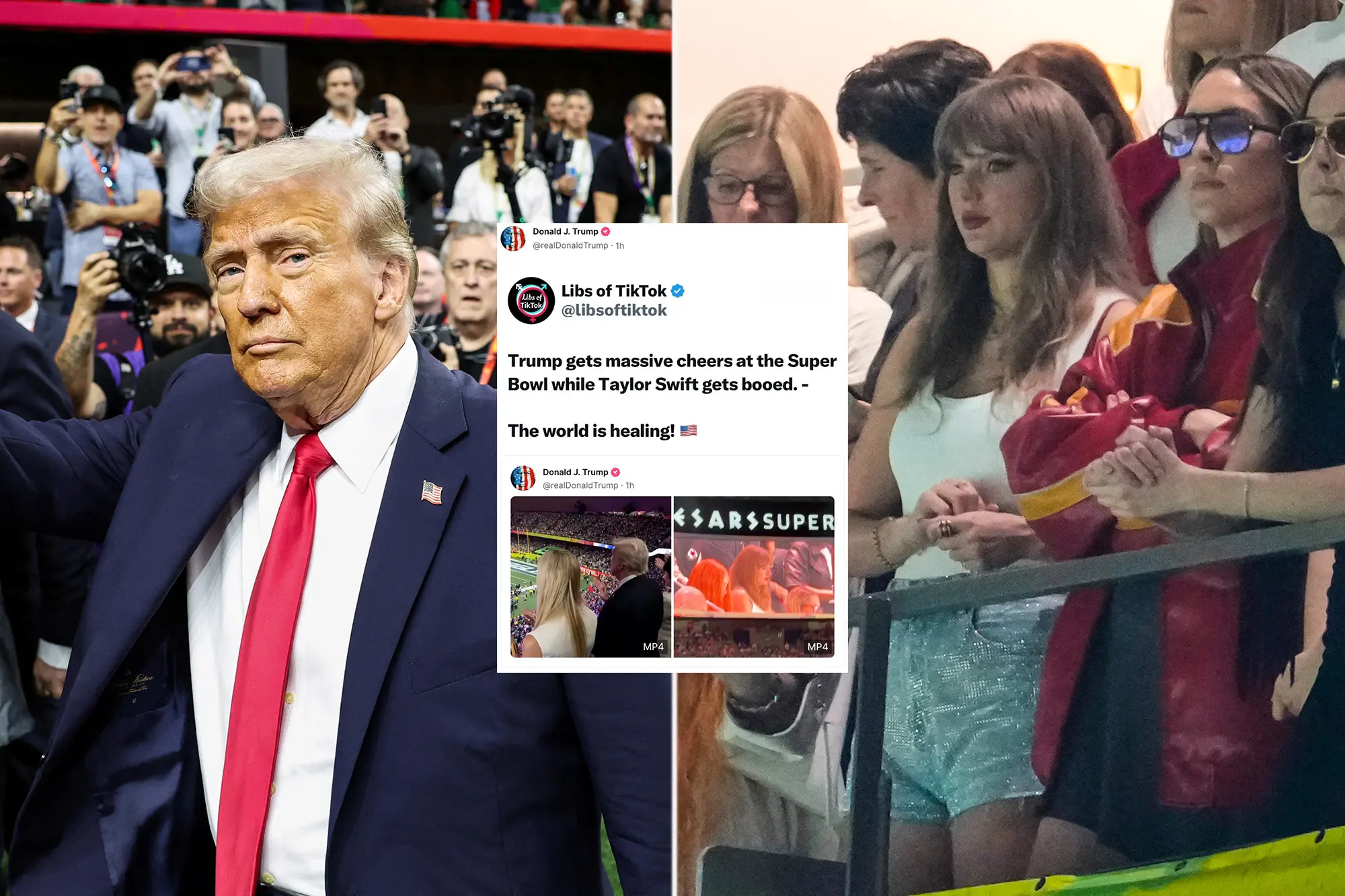 Trump trolls Taylor Swift for getting booed at Super Bowl