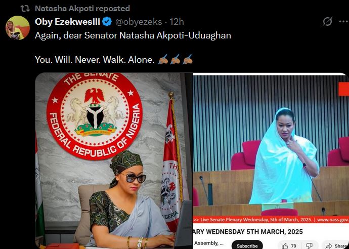 Natasha Akpoti apologizes to Oby Ezekwesili spat with Senator
