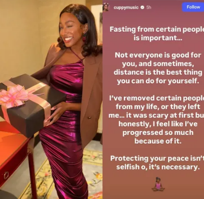 DJ Cuppy reveals she progressed after certain people left her life DJ Cuppy reveals she progressed after certain people left her life