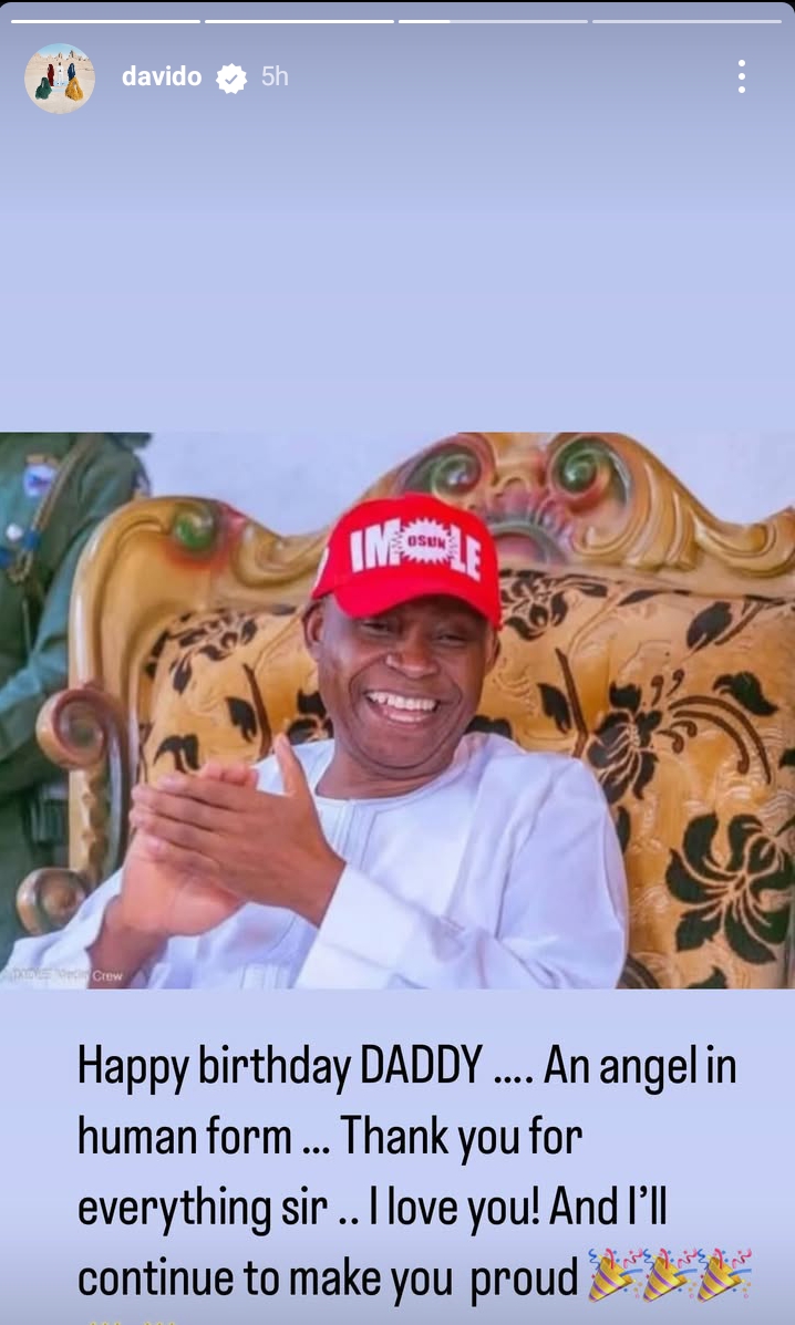 Davido pens sweet note on father's birthday