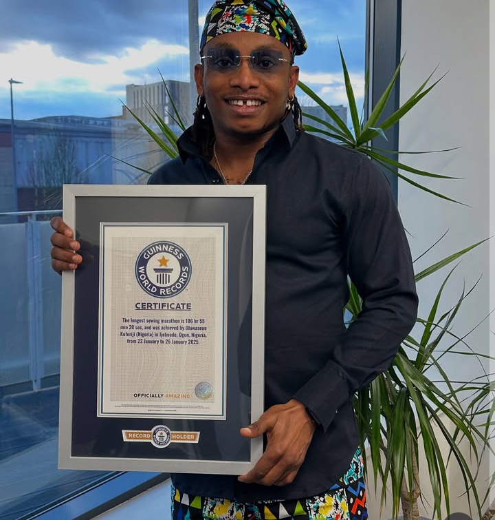 Nigerian Tailor, Kuforiji sets Guinness World Record for longest sewing marathon Nigerian Tailor, Kuforiji sets Guinness World Record for longest sewing marathon