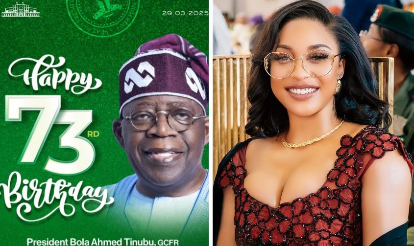 Tonto Dikeh prays for Tinubu as he turns 73 Tonto Dikeh prays for Tinubu as he turns 73