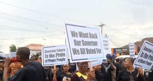 Rivers Protesters call for Fubara’s return Rivers Protesters call for Fubara’s return