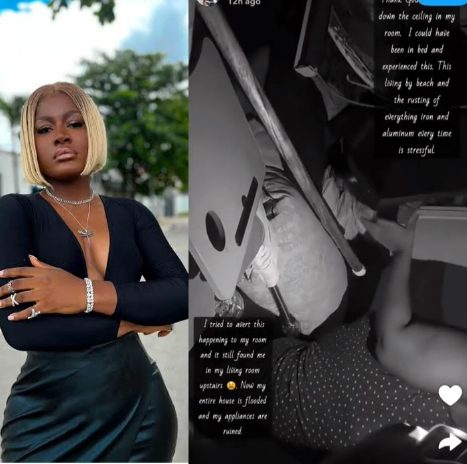 Alex Unusual shows damage done to her house following heavy rainfall Alex Unusual shows damage done to her house following heavy rainfall