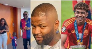 Skales and Lamine Yamal’s mum dance to hit song “Shake Body” Skales and Lamine Yamal's mum dance to hit song "Shake Body"