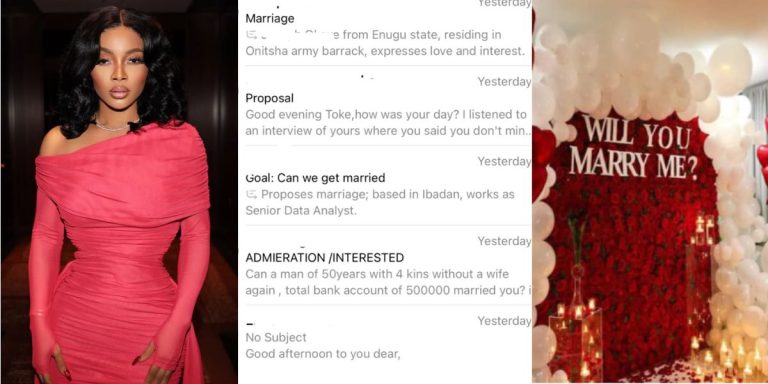 Toke Makinwa flooded with proposals after considering polygamous marriage