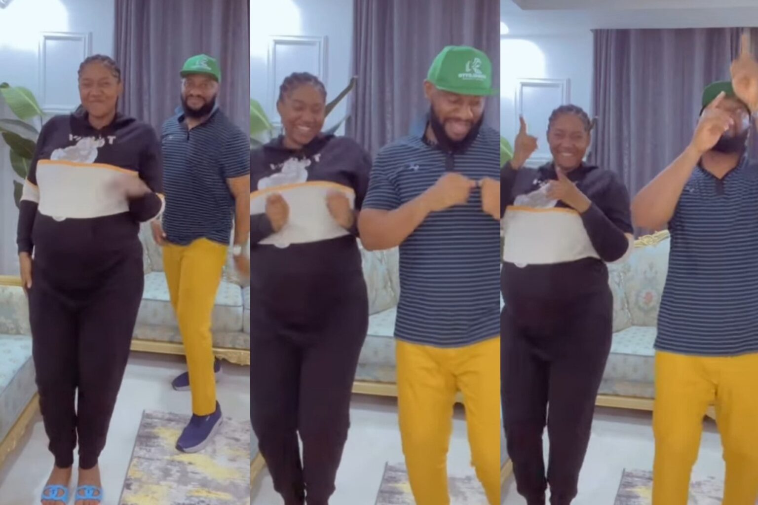 Video of Yul Edochie & his pregnant wife, Judy Austin DANCING Video of Yul Edochie & his pregnant wife, Judy Austin DANCING