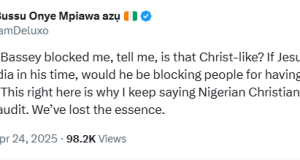 X-user Nathaniel Bassey blocked LAMENTS X-user Nathaniel Bassey blocked LAMENTS