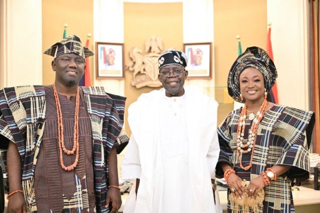 Alaafin Of Oyo and Wife pay courtesy visit to President Tinubu
