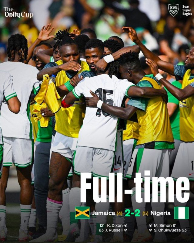 Nigeria wins Unity Cup after beating Jamaica