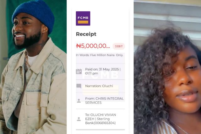 Davido gifts fan N5m Davido gifts fan N5m