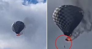 Man falls to his de.ath after dangling from burning hot air balloon Man falls to his de.ath after dangling from burning hot air balloon