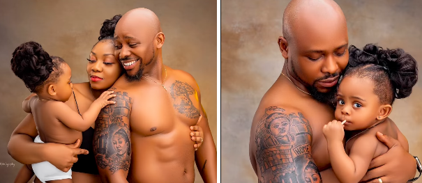 Man tattoos wife & daughter's faces on his arm Man tattoos wife & daughter's faces on his arm