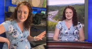 Pregnant news anchor goes into labour live on air Pregnant news anchor goes into labour live on air