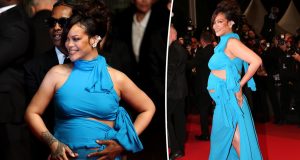 Rihanna shows off her baby bump Rihanna shows off her baby bump