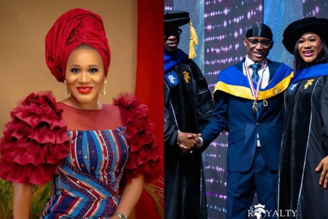 Sunmbo Adeoye's son, Nino Idibia, graduates from Bible institute