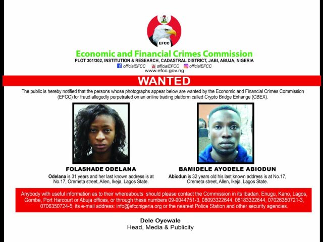 CBEX fraud: EFCC declares two more wanted CBEX fraud: EFCC declares two more wanted