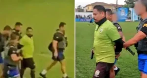 Football referee ARRESTED DURING match Football referee ARRESTED DURING match