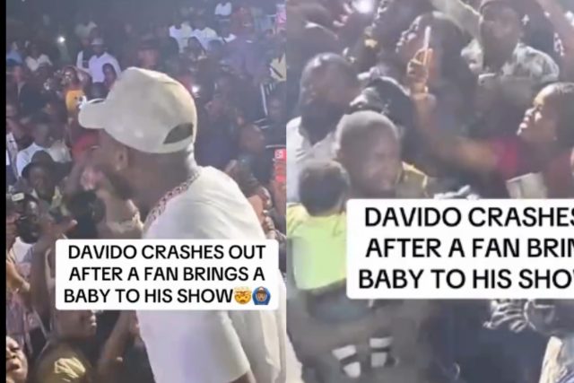 Davido lashes out at fan for bringing baby to concert