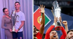 Georgina Rodriguez poses with partner Cristiano Ronaldo’s WIN Georgina Rodriguez poses with partner Cristiano Ronaldo's WIN