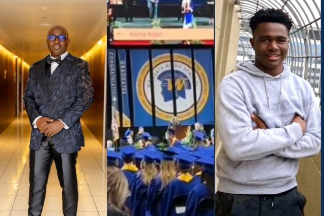 Kazim Adeoti's son graduates high school