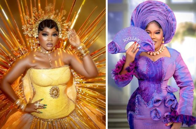 Mercy Aigbe makes grand entrance to Toyin Abraham’s movie premiere