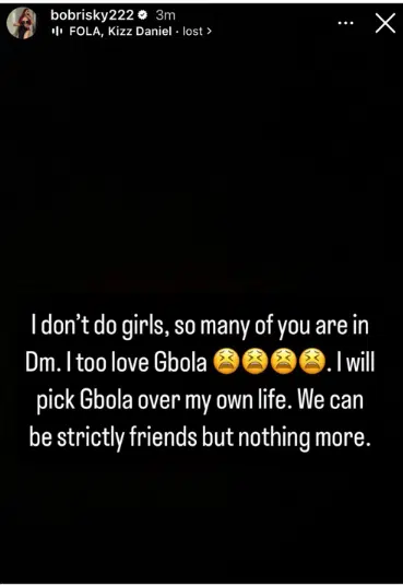 I don't do girls, i too like gbola - Bobrisky warns