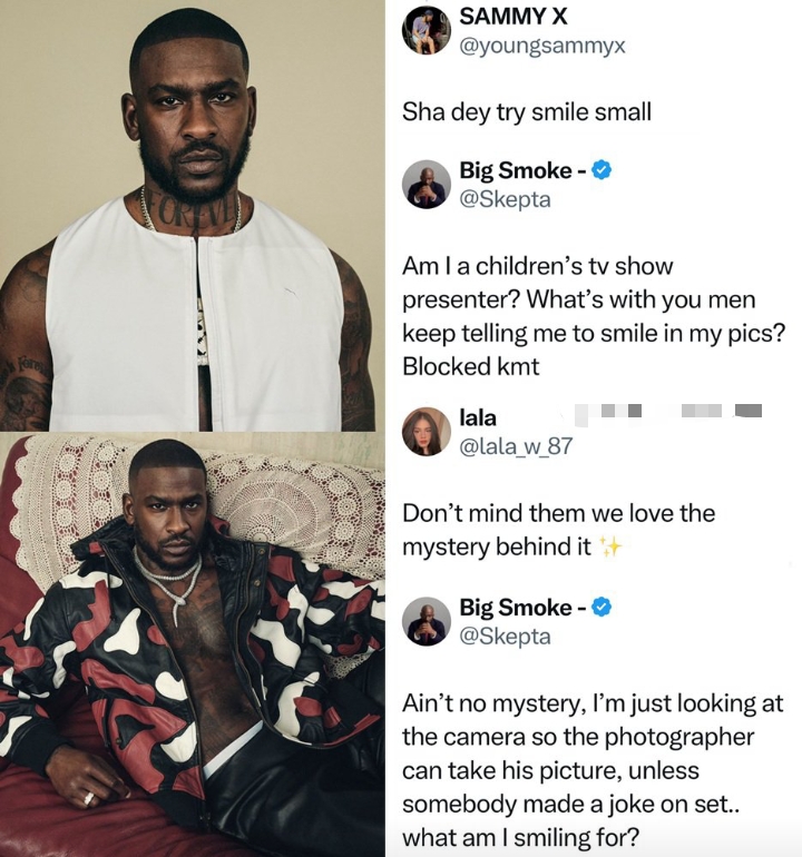 Skepta shuns fan telling him to smile in photos