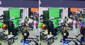 Video: Man caught on camera stealing a phone at Lagos GYM