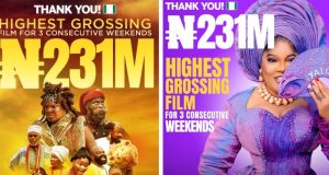 Toyin Abraham’s movie hits ₦231M in 21days Toyin Abraham's movie hits ₦231M in 21days