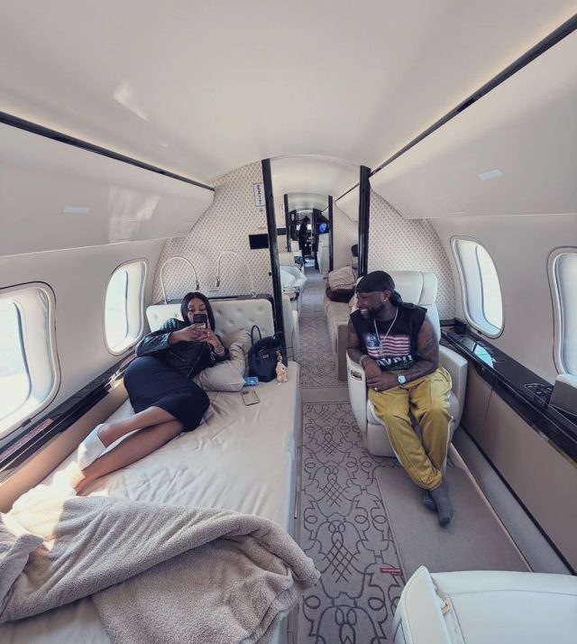 Davido shares romantic Private Jet getaway with wife, Chioma