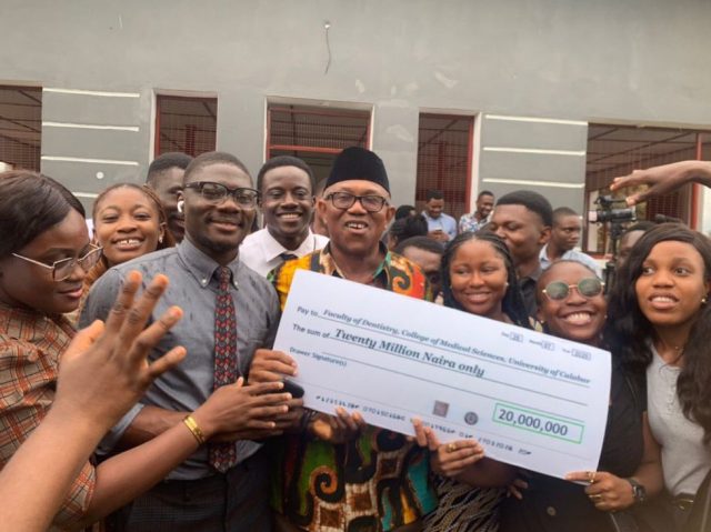 Peter Obi donates N20m to UNICAL dentistry department Peter Obi donates N20m to UNICAL dentistry department