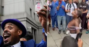 Diddy supporter imitates freak-off as she’s doused in baby oil Diddy supporter imitates freak-off as she's doused in baby oil