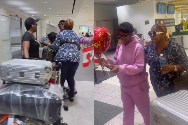 Moment Lola Alao welcomes pregnant Priscilla Ojo to Canada