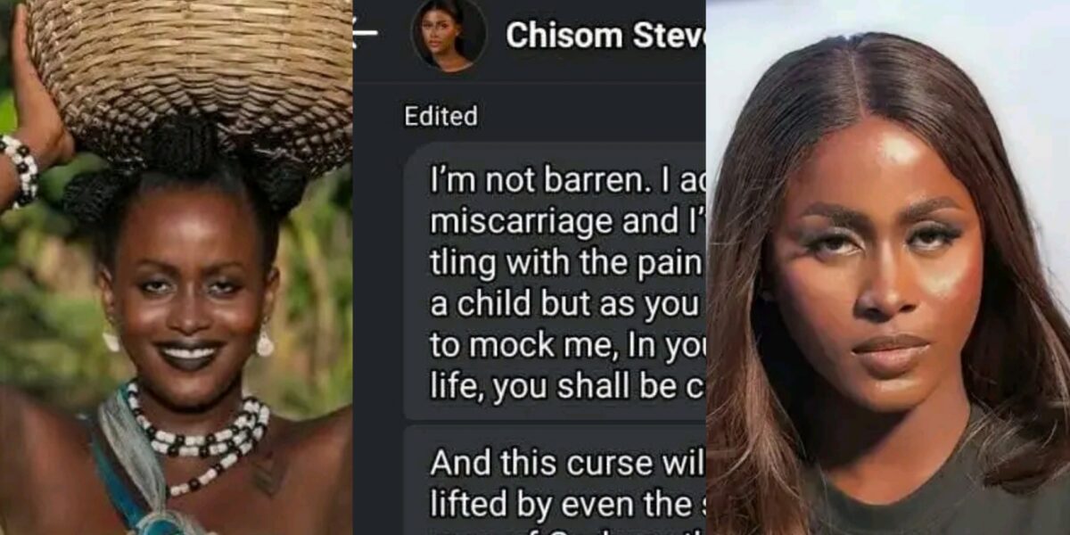 Actress, Chisom Steve fires back at troll asking if she's barren