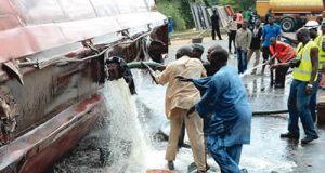Scooping fuel from fallen tanker su!cidal – NEMA Scooping fuel from fallen tanker su!cidal - NEMA